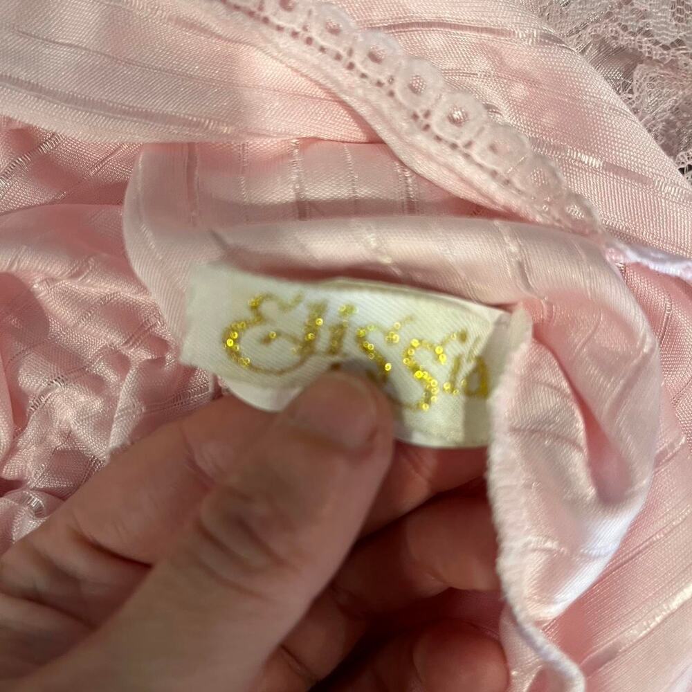 Vintage Eileen West Pink Satin & Lace Peplum lingerie Bodysuit small - Picture 5 of 6